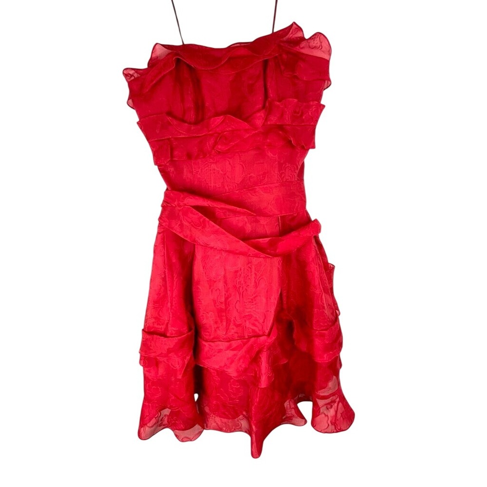 Carolina Herrera New York Red Lace Dress Sleeveless Women's Size 4 NWT‎ $3490